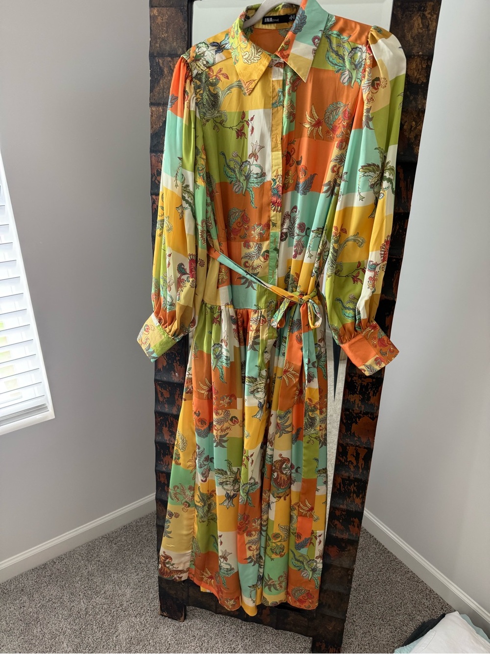 Patch work floral maxi dress